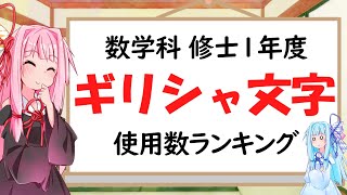 【数学科】修士1年間で使ったギリシャ文字使用数ランキング【琴葉姉妹】