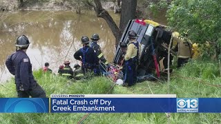 1 person dead, 1 injured after truck crashes along Dry Creek in Modesto
