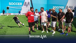 Man United fans take on Soccer AM in the Volley Challenge 💥