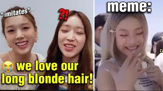 STAYC imitates Hanni's VIRAL Hair Meme...