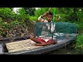 Unbelievable Way Net Fishing video| Traditional Smart Fisherman Big Fish Catching By Net in the pond