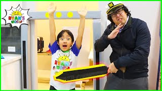 Ryan going through Airport Security with Daddy THE MOVIE 1 hr kids video!!