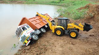 Tata Tipper Truck Accident Highway Road Pulling Out JCB 3DX Plus | Tata 4018 Truck | CS Toy Shorts