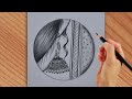 Simple earring drawing with beautiful lady // amazing drawing idea // SK Art Studio