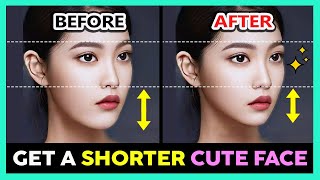 ✨ GET A SHORTER CUTE FACE WITH KOREAN FACE EXERCISE | FIX LONG FACE SHORTER, REDUCE LONG CHIN