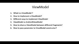 What is a ViewModel | ViewModel vs AndroidViewModel | Shared ViewModel | ViewModel Constructor
