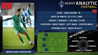 MAROUANE LEMZAOURI (2022 - 2023) (RIGHT BACK / LEFT BACK / CENTER BACK – MCO MOROCCO)