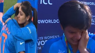 Shefali Verma crying after india wins the women's U19 world cup 2023 india women's celebration today