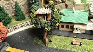 AJS Model Railway N scale layout update #40 - Scratch built Treehouse