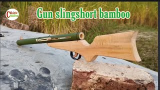 DIY amazing mak Gun slingshort from Bamboo using (bamboo craft)