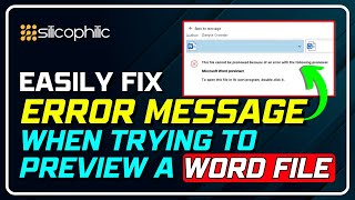 Fix Word Preview Error | \