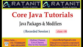 Core Java Tutorials || Java Packages & Modifiers || by Mr.Ratan || class-01