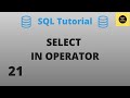 IN OPERATOR With Select Command - SQL Basics Tutorial - Part 21