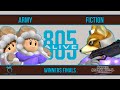 805 Alive - ARMY (Ice Climbers) VS Fiction (Fox / Peach) - SSBM - Winners Finals