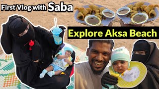 Explore AKSA BEACH With Saba | First Vlog With Saba | Riyazfoodie