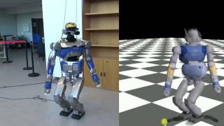 Whole-body Model-Predictive Control applied to the HRP-2 Humanoid