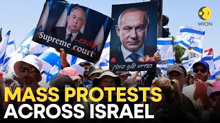 Israel Protests LIVE: Tens of thousands in Israel protest Netanyahu's judicial overhaul | Wion Live