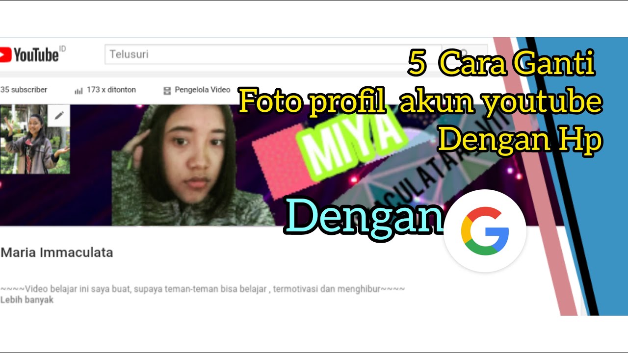 Tutorial Cara Mengganti Foto Profil Di Akun Youtube Dengan Menggunakan ...