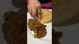 Mangsho Luchi Recipe | Luchi and Mutton Curry Eating | Chef's Special Luchi Mutton Kosha #shorts