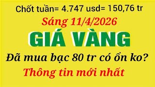 Giá vàng hôm nay 9999 ngày  11 tháng 4 năm 2026- GIÁ VÀNG NHẪN 9999- Bảng giá vàng sjc, 24k 18k