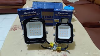 UNBOXING / REVIEW SINGKAT LAMPU LED HANNOCHS TEMBAK/SOROT NEW SIGNBOARD 10W & 20W LUMAYAN TERANG