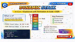 Dynamic Stack in C++ Using LinkList | Push, Pop Explained with Code
