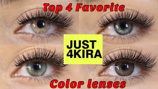 Top 4 JUST4kira Color Lenses Review!| Colored Contacts for Brown eyes