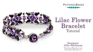 Lilac Flower Bracelet - DIY Jewelry Making Tutorial by PotomacBeads