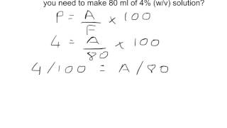 How to calculate percentage weight by volume (w/v)