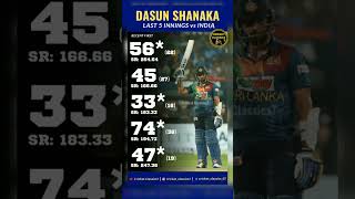 Dasun Shanaka last 5 inning against India #shorts #cricket #cricketshorts