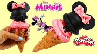 How to Make a Play Doh Disney Minnie Mouse Ice Cream Cone!