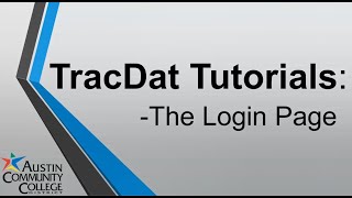 01 TracDat Tutorial: How to log in