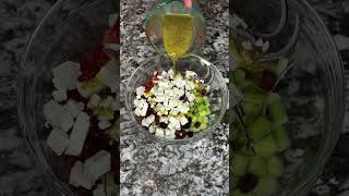 Healthy Greek Salad With Feta Cheese And Zesty Olive Oil Dressing