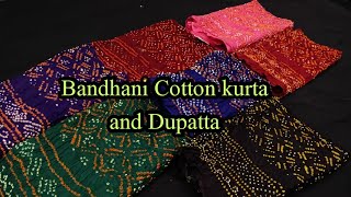 Pure Cotton Bandhani  Kurta Material |  Pure Cotton Bandhani  Dupatta