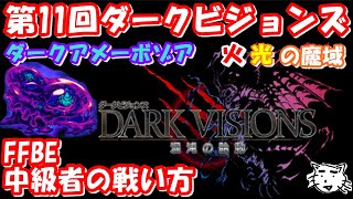 【FFBE】第１１回ダークビジョンズ、火・光の魔域。水棲系エリア。ダークアメーボゾア戦！！FFBE中級者の戦い方(ﾟ∀ﾟ)光で攻略！！