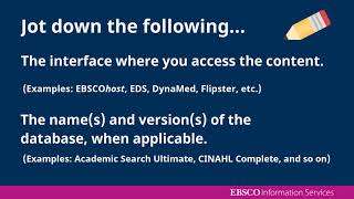 Creating Direct URLs to EBSCO Products - Tutorial