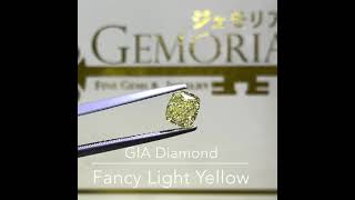 💎 #เพชรสีแฟนซี 💛 #เพชรสีเหลือง 🌟 #เพชรสี Fancy Light Yellow ทรงคุชชั่น 1 กะรัต VS2 EX VG #เพชรGIA