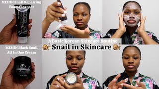 A Basic Korean Skincare Routine🐌 Using MIZON Snail Repairing Cleanser \u0026 Black Snail All In One Cream