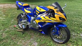 2006 Custom HONDA CBR 1000RR Blue \u0026 Yellow Colours, Chrome Rims (Walkaround)