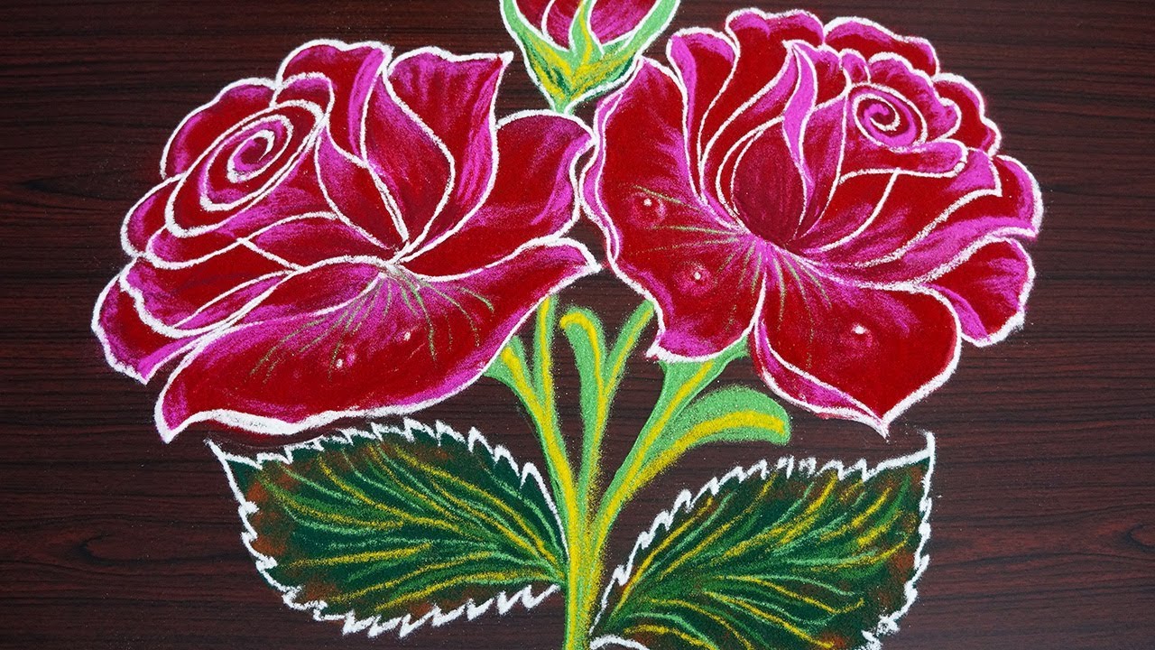 Rose Flower Rangoli Designs For Competition Best Flower Site