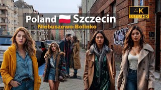 🚶 Street  walk Niebuszewo-Bolinko - Szczecin 🇵🇱 Poland - February - 2024- 4k