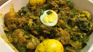 Saime curry with chicken and coconut milk/eddoes/eggs