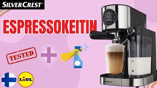 ESPRESSOKEITIN + KAHVINKEITTIMEN PUHDISTUS SilverCrest SEMM 1470 A1  SUOMI FINLAND LIDL