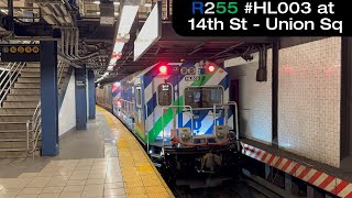 MTA IRT Subway: R251 VacTrak \u0026 R255 Hybrid Locomotive at 14th St - Union Sq