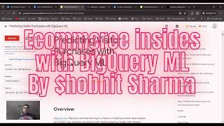 BiqQueryML: Ecommerce Visitors inside example
