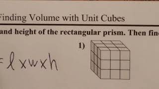 Mr Reed Volume with Unit Cubes
