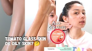 Glass Skin Effect or Oily skin? 95% Tomato Glass Skin Ever Organics Soothing Gel