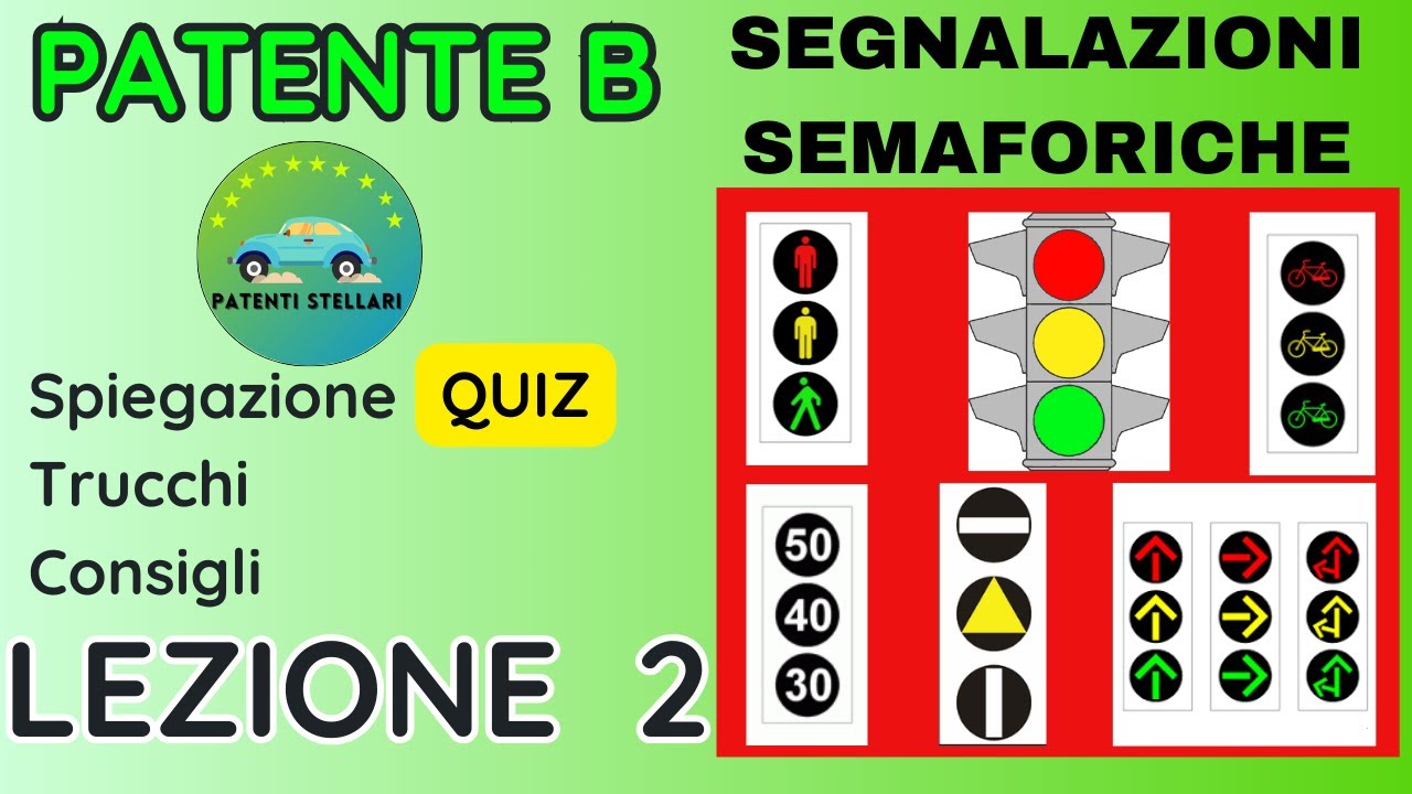 PATENTE B 2024 - #SEGNALETICA SEMAFORICA N. 2 - PATENTI STELLARI - YouTube