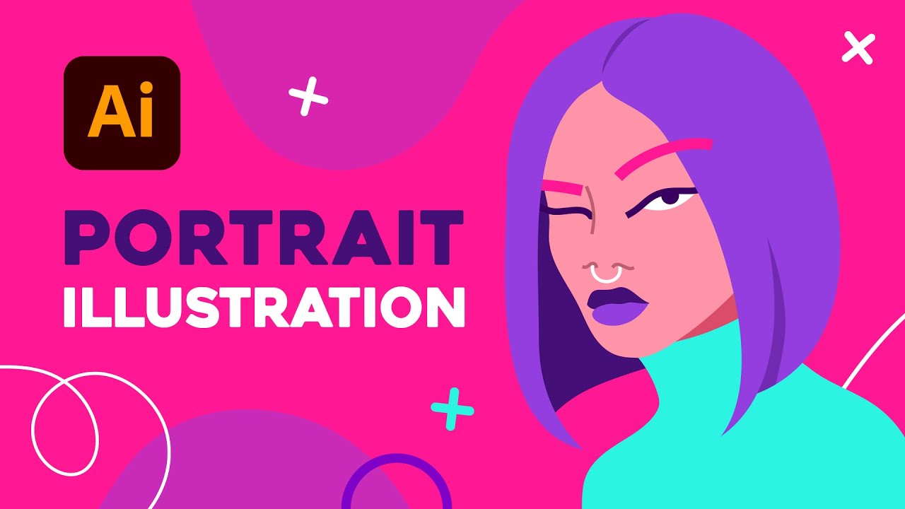 Modern Vector Portrait Illustration Adobe Illustrator Tutorial Youtube