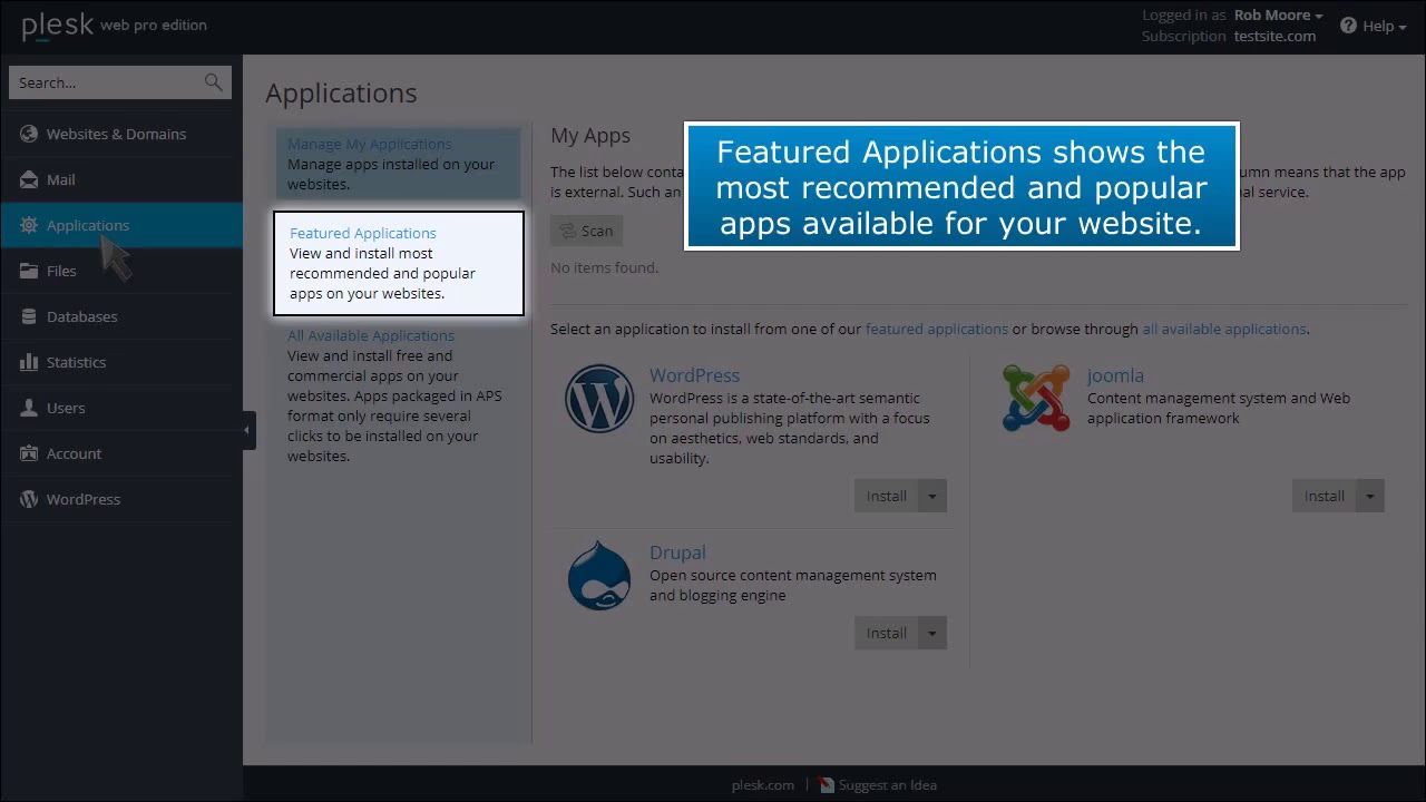 How To Find And Install Applications In Plesk - YouTube